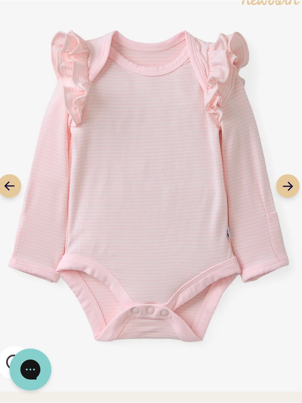 Little Sleepies Prima Pink Stripe Flutter Bodysuit